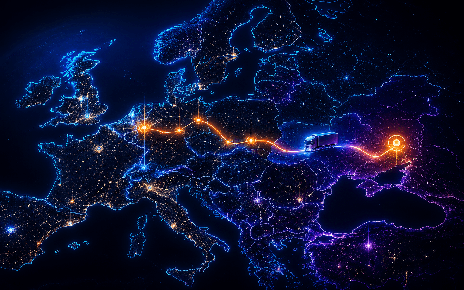 Trucking routes from Ukraine across Europe